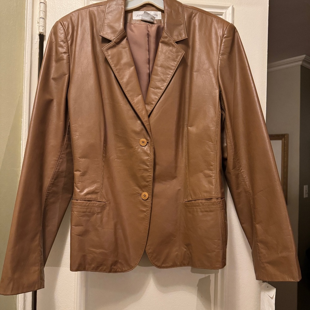 Tan Leather Blazer size 16